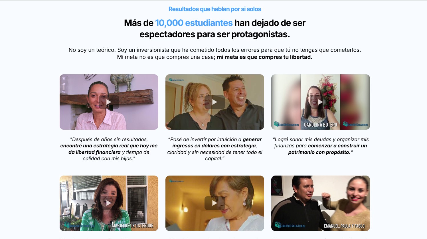 Resultados y testimonios de estudiantes de Carlos Devis
