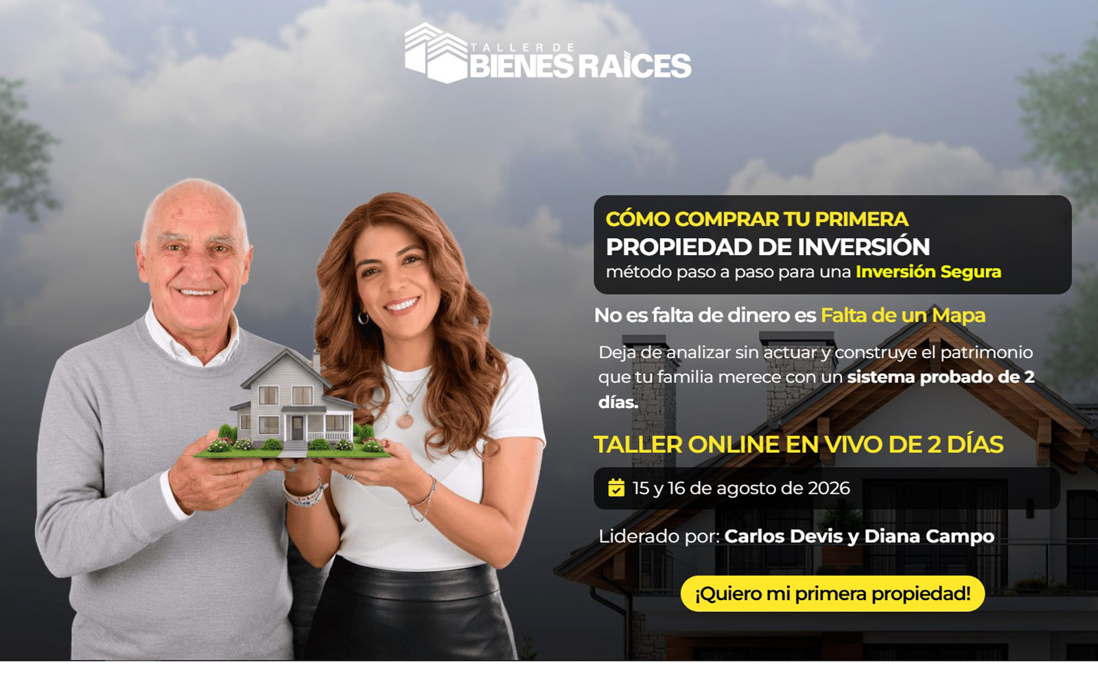 Landing desktop del funnel Taller Online En Vivo de 2 días