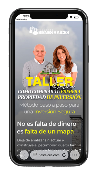 Captura mobile principal del funnel Taller Online En Vivo de 2 días